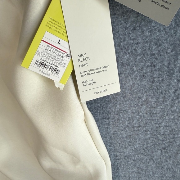 All In Motion Airy Sleek Wide Leg Pant Athleisure Large Cream High Rise - Picture 7 of 13